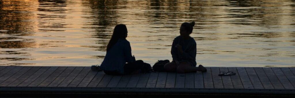 A quiet, still moment within a busy world, suggesting calm and softness amid surrounding noise.